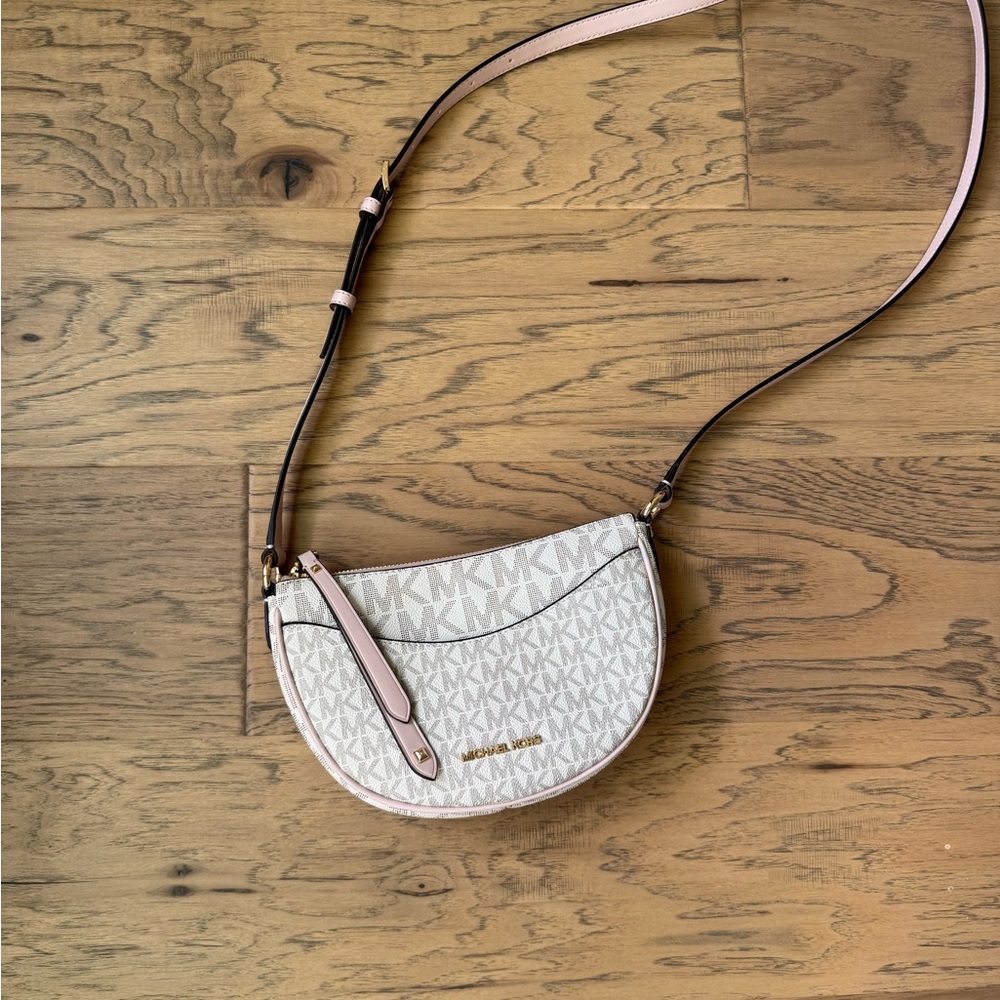 Michael Kors Cream and Tan Crossbody Bag